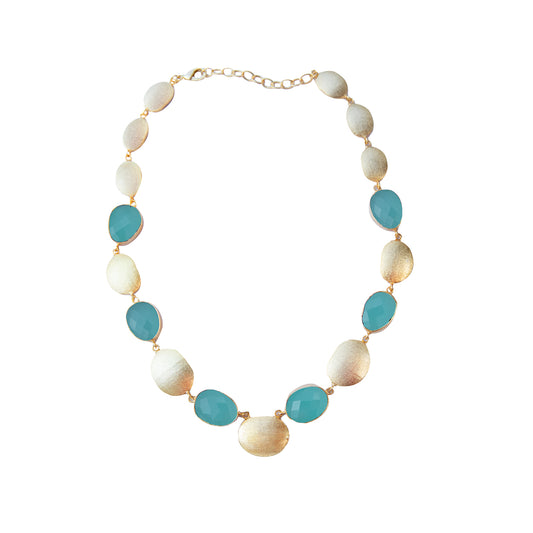 DAKO FLAT NECKLACE IN AQUA