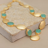 DAKO FLAT NECKLACE IN AQUA