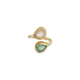 SUBLIME PEAR RING IN AQUA ROSE QUARTZ