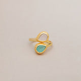 SUBLIME PEAR RING IN AQUA ROSE QUARTZ