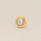 MEDALLION PEARL RING