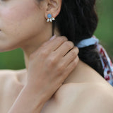 FIORE STUDS IN CHALCEDONY