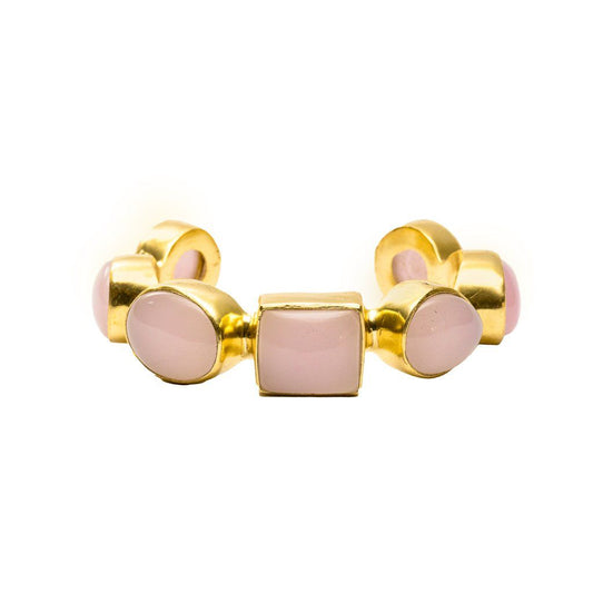 Marina chunky cuff in rose quartz - cuff