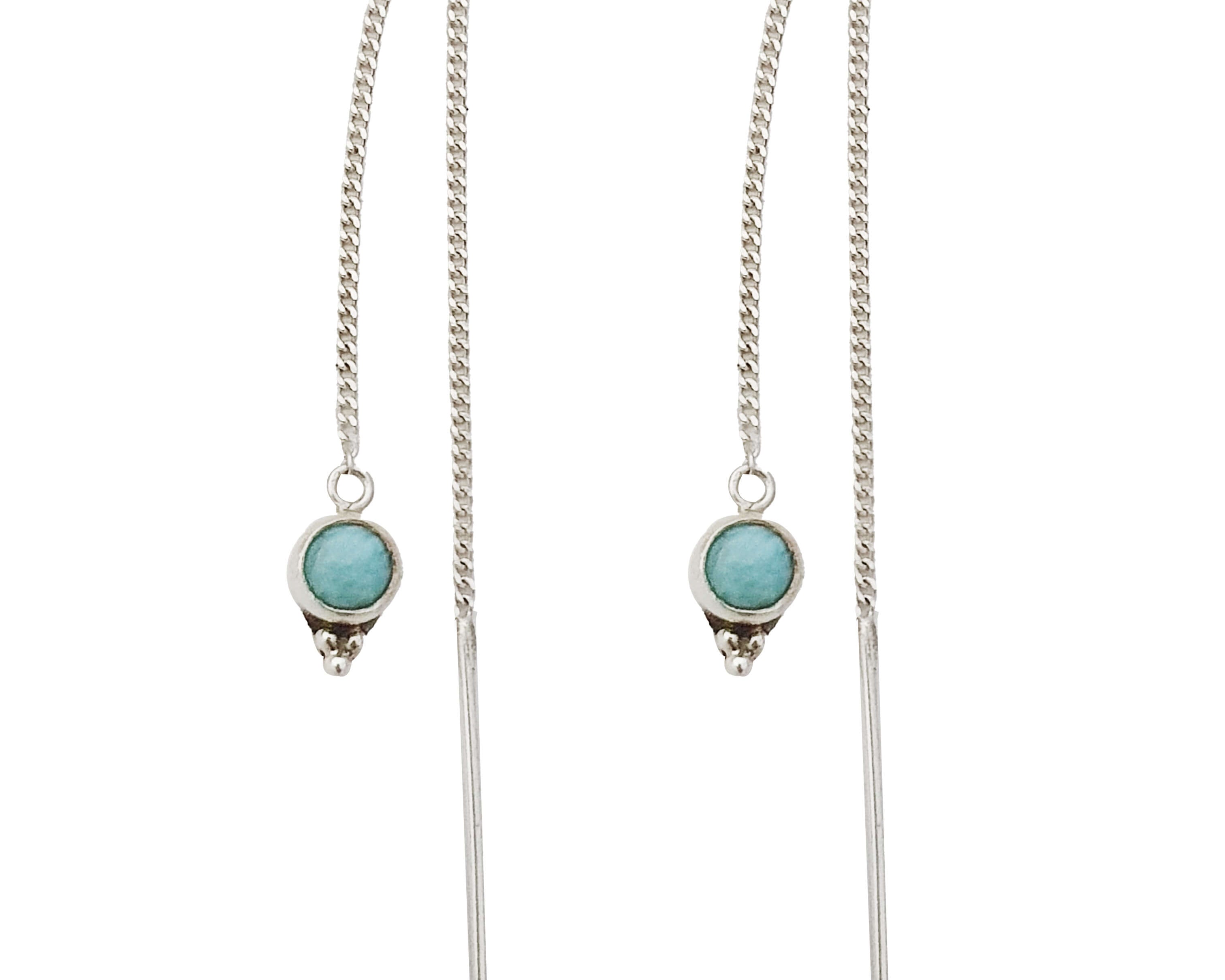 Lima larimar threader earrings