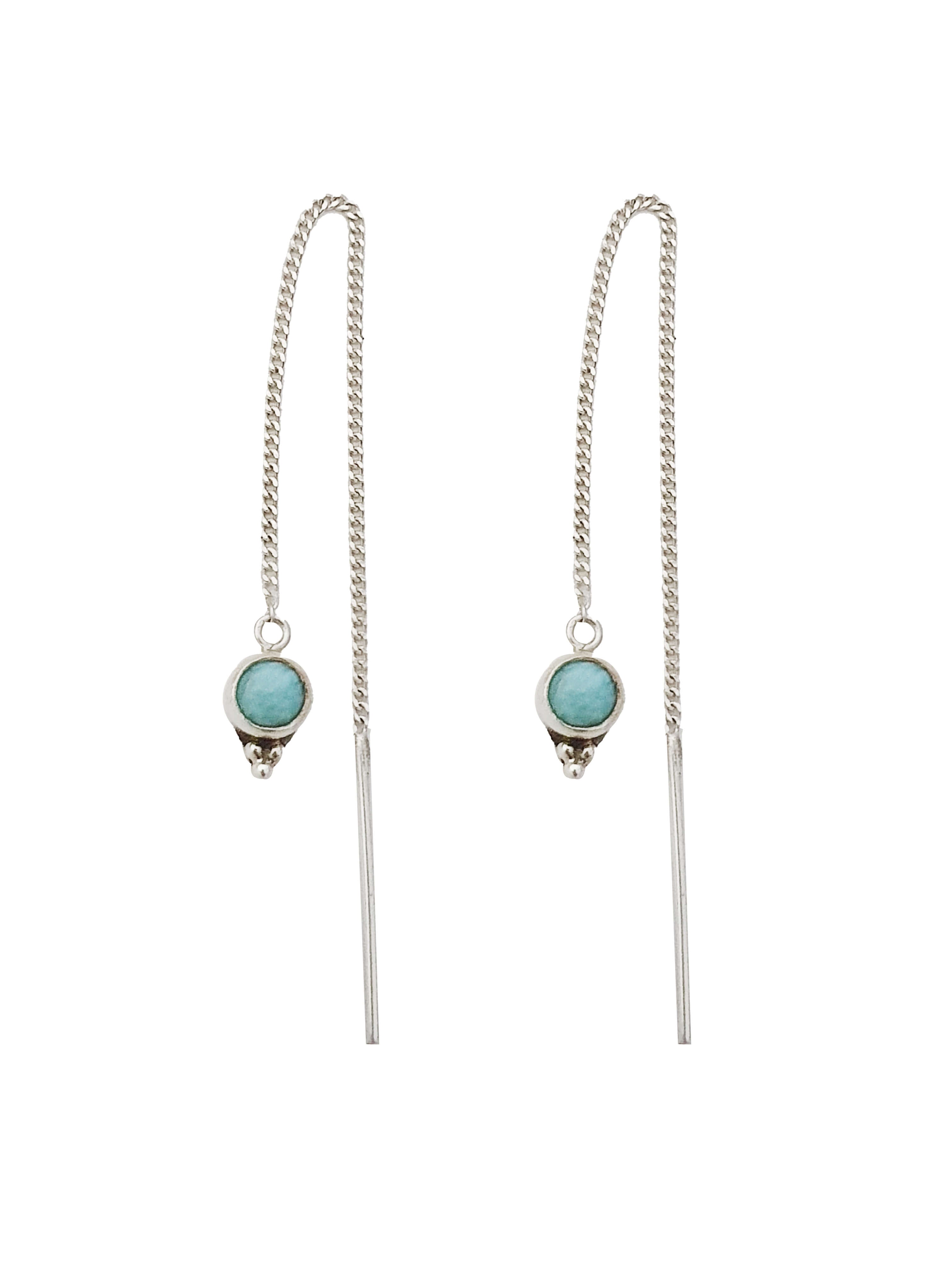 Lima larimar threader earrings